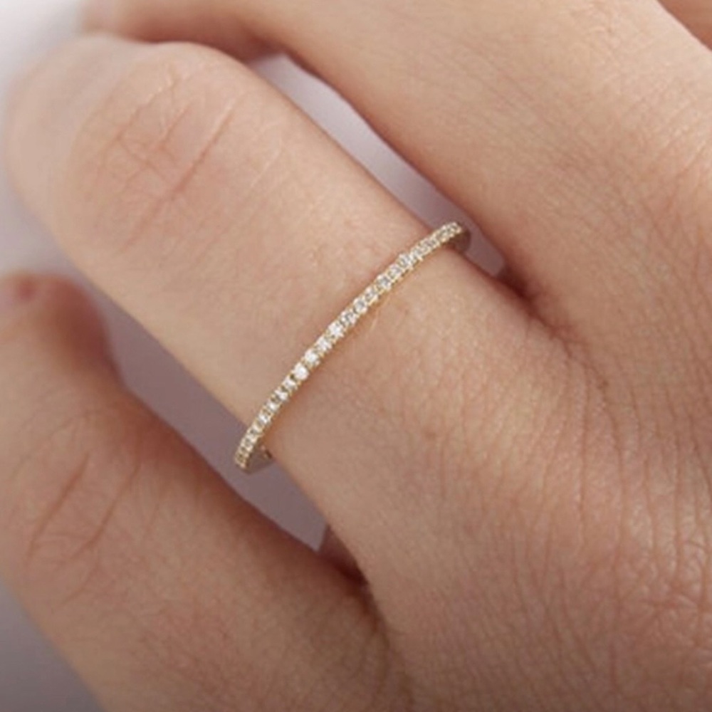 Stackable Set Of 3pcs Tri-Color Eternity Bands - image 3